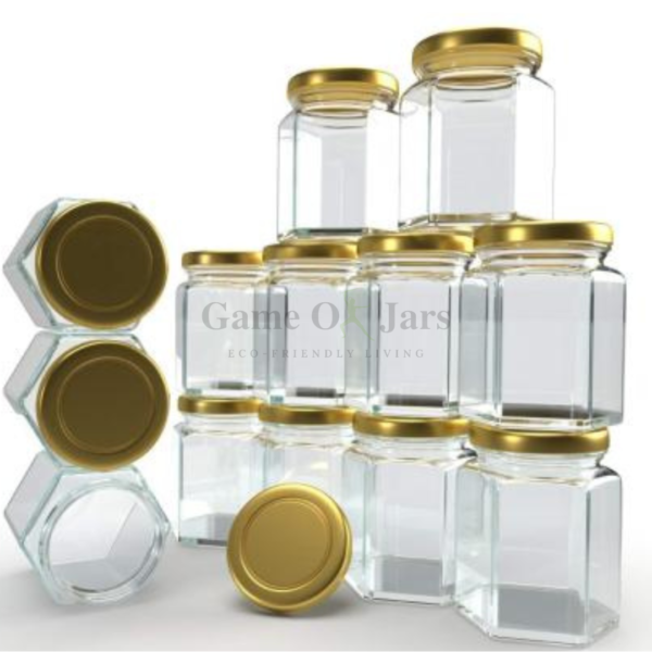 290ml Hexagonal Glass Jar (Set of 12pcs) - Image 3